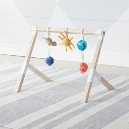 Modern Baby Gym With Solar System Rattles Set Of 5