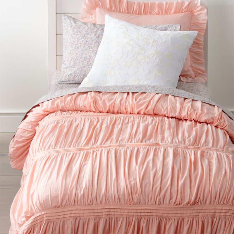 Chic Pink Twin Duvet Cover + Reviews Crate and Barrel