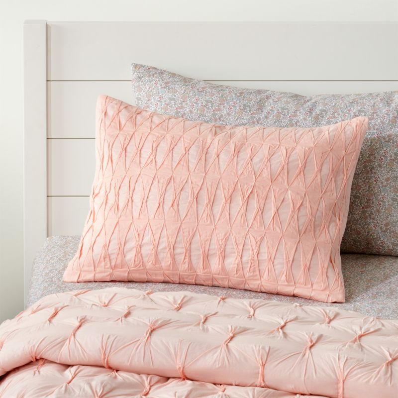 Chic Gathered Pink Sham | Crate and Barrel