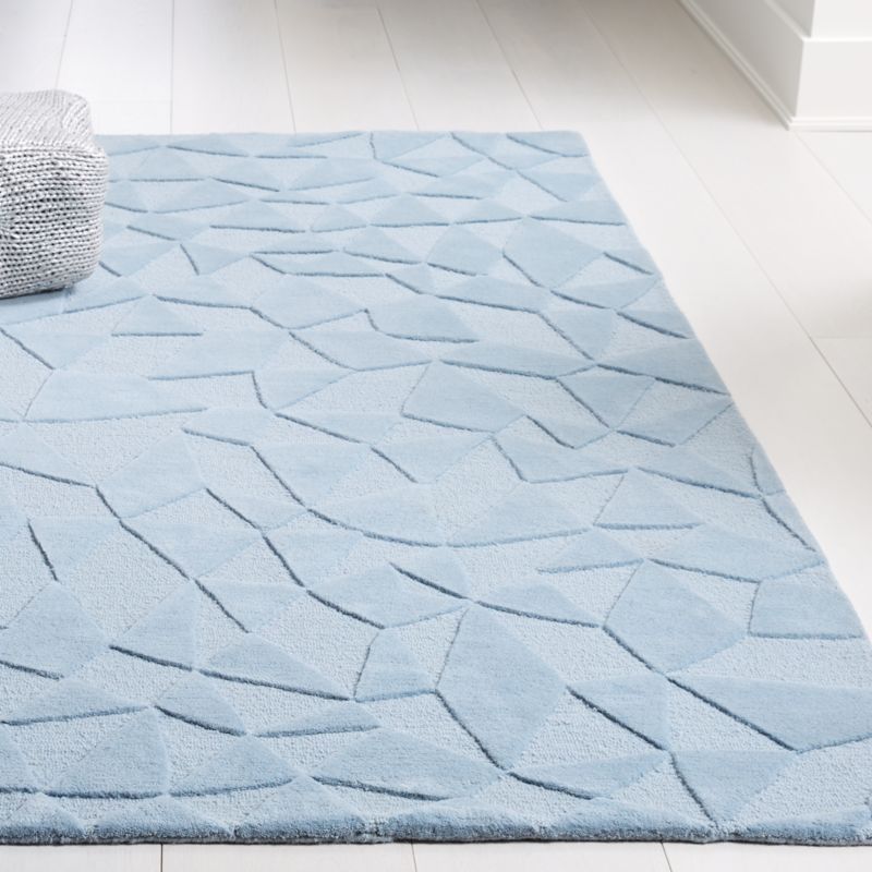 Modern Solid Blue Rug | Crate and Barrel