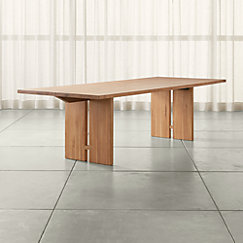 Monarch Natural Solid Walnut Dining Tables | Crate and Barrel