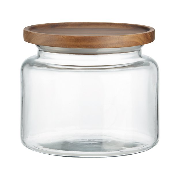 Montana 64 oz. Acacia and Glass Jar | Crate and Barrel