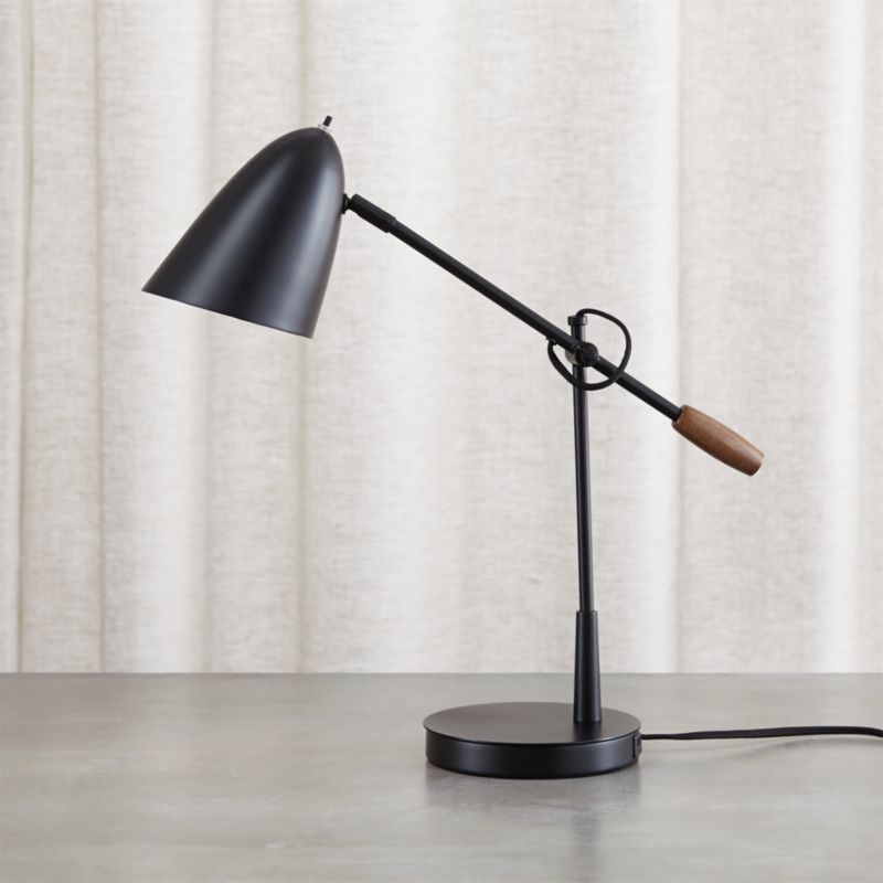 black metal desk lamp