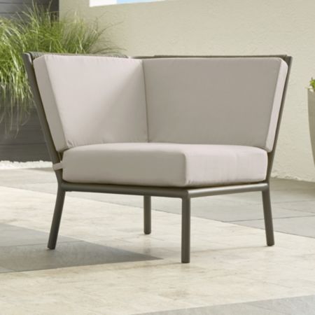 Morocco Graphite Sectional Corner With Silver Sunbrella Cushion