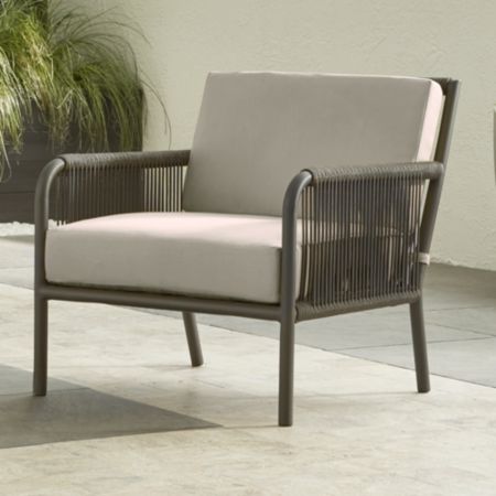 Morocco Graphite Lounge Chair With Silver Sunbrella Cushion