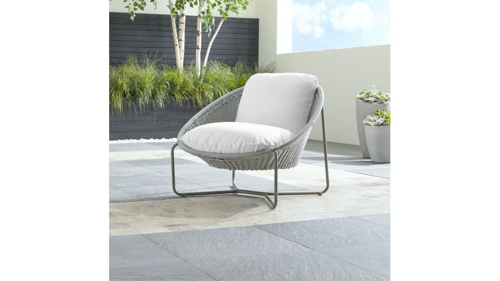 Morocco Light Grey Oval Lounge Chair with Cushion + Reviews | Crate and