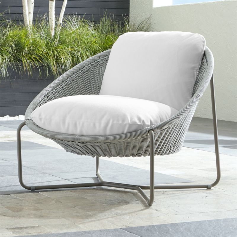 Morocco Light Grey Oval Lounge Chair With White Cushion Reviews