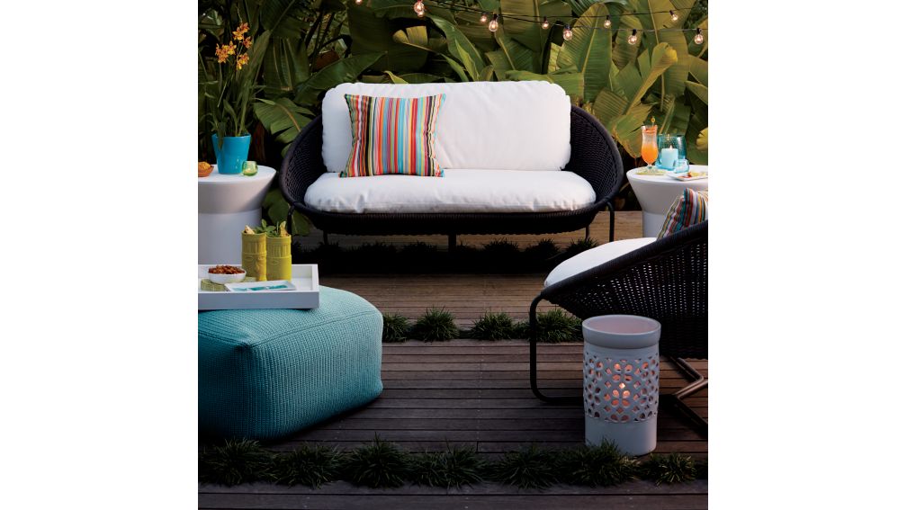 Morocco Graphite Oval Lounge Chair with Cushion in Lounge Furniture