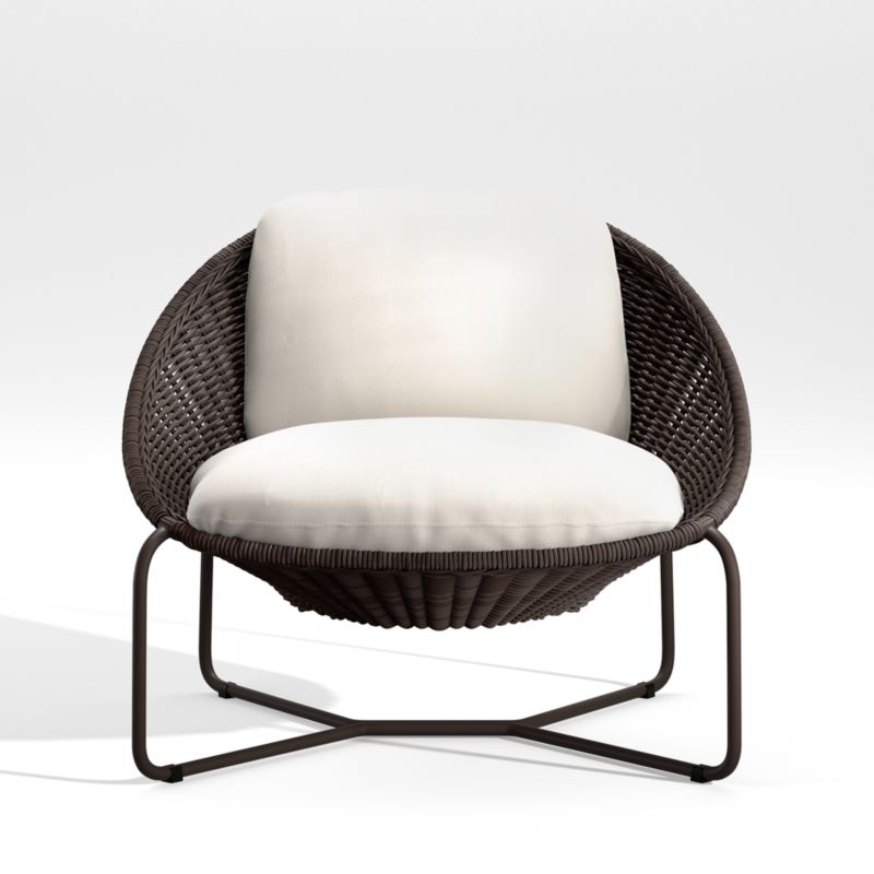 Morocco Graphite Oval Lounge Chair with White Cushion + Reviews | Crate