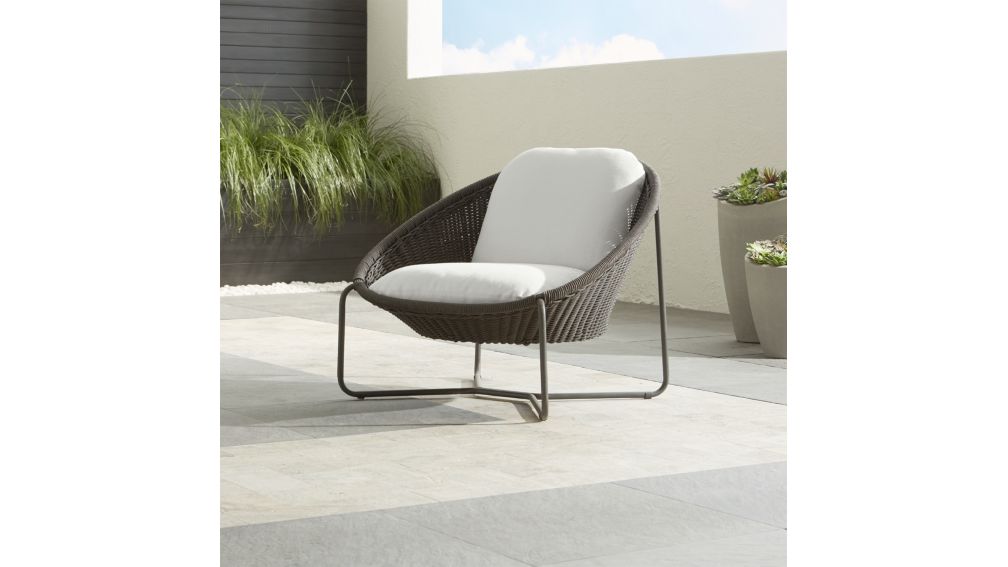 Morocco Graphite Oval Lounge Chair with White Cushion + Reviews | Crate