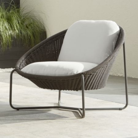 Morocco Graphite Oval Lounge Chair With White Cushion Reviews