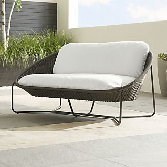 Morocco Graphite Oval Loveseat with White Cushion