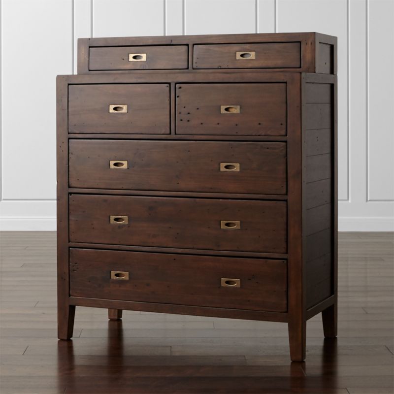 Morris Chocolate Brown 5 Drawer Chest With Hutch Reviews Crate