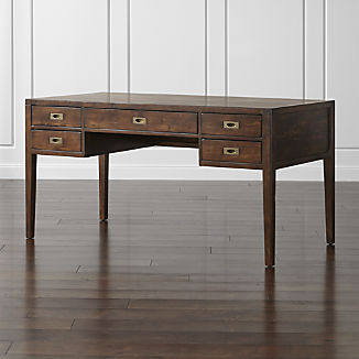 Mortise And Tenon Furniture Crate Barrel Morris 60 Chocolate Brown Desk