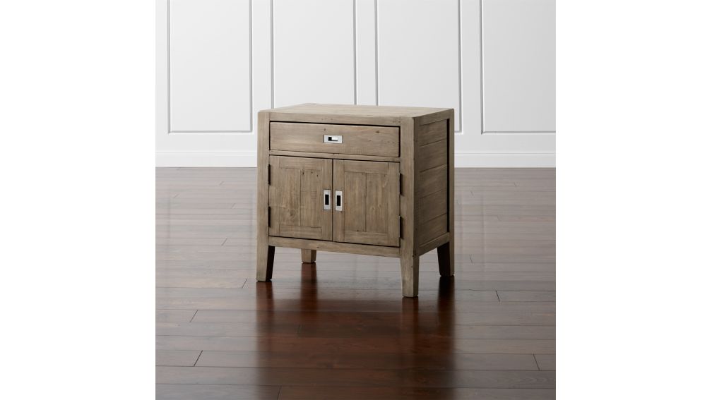 Morris Ash Grey Nightstand + Reviews Crate and Barrel