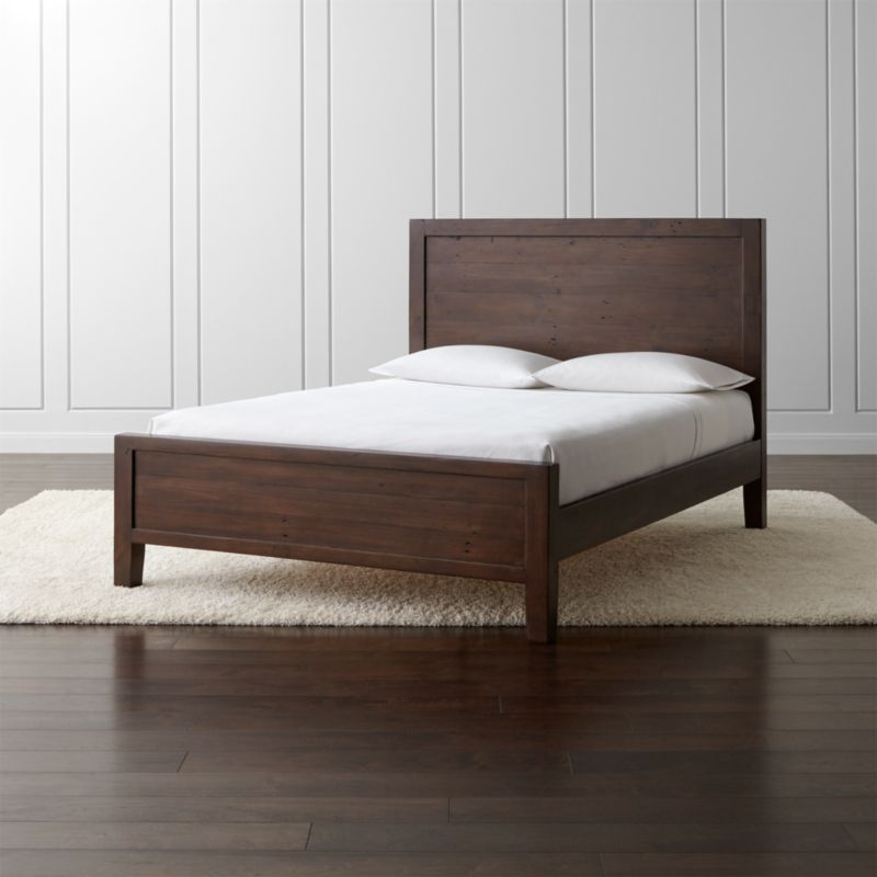 Morris Chocolate Brown Bed | Crate and Barrel