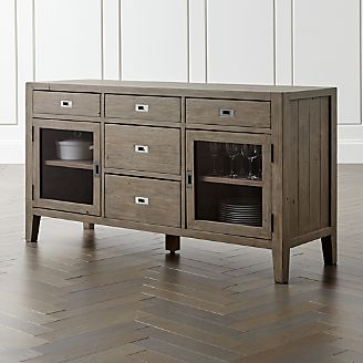 Sideboards And Buffet Tables Crate Barrel Morris Ash Grey Reclaimed Wood Sideboard
