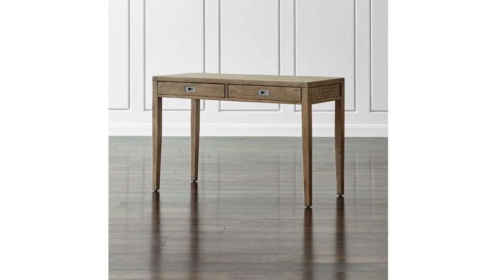 Morris 48" Ash Grey Writing Desk + Reviews Crate and Barrel