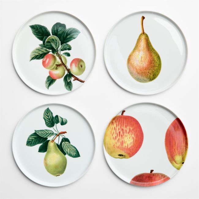 Mercer Porcelain Fruit Salad Plates, Set of 4