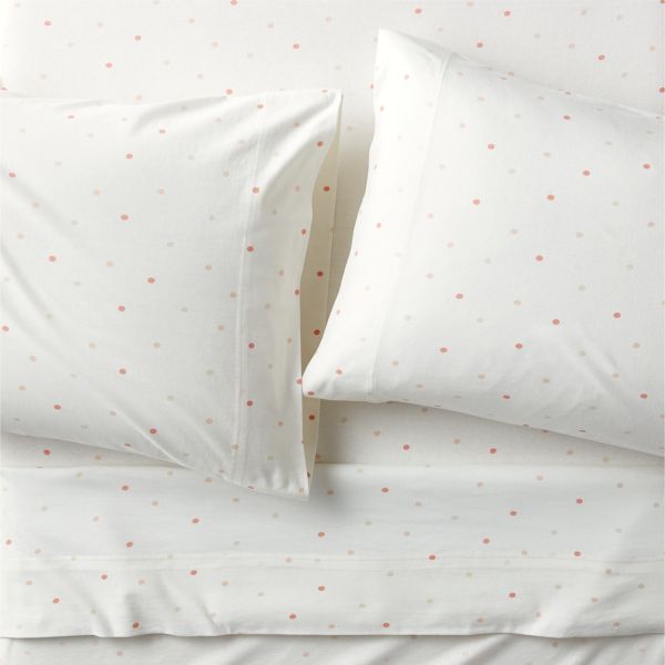 Comfy Tee Warm Multicolor Polka Dot Organic Cotton Jersey Kids Full Sheet Set