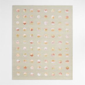 Multi Dot Warm Colorway Wool and Viscose Kids Area Rug 5'x8'