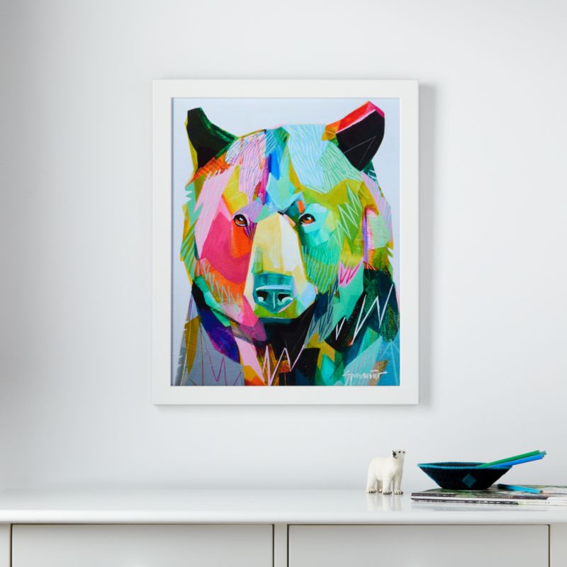 Multicolored Bear Framed Wall Art Crate and Barrel