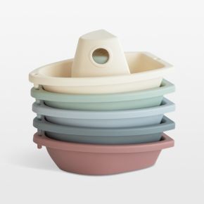 Image of Mushie Stackable Toddler Boats Bath Toy