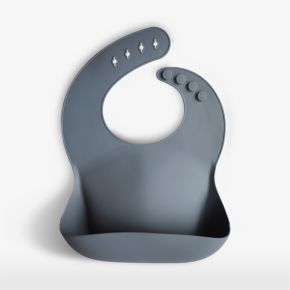Image of Mushie Blue Silicone Baby Bib