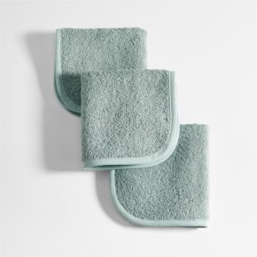 Image of Nachi 100% Organic Cotton Blue Washcloths, Set of 3