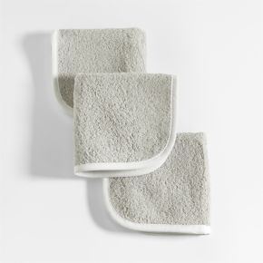 Image of Nachi 100% Organic Cotton Grey Washcloths, Set of 3