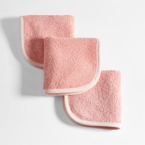 Image of Nachi 100% Organic Cotton Pink Washcloths, Set of 3