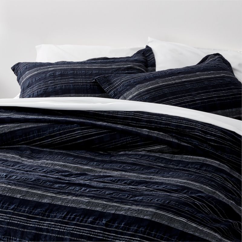 Nagano Full Queen Seersucker Duvet Cover Reviews Crate And Barrel