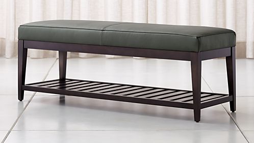 Leather Upholstered Benches For Your Home Crate And Barrel Nash Leather Small Bench With Slats