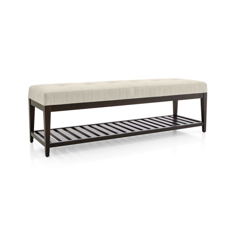 Nash Large Tufted Bench with Slats | Crate and Barrel