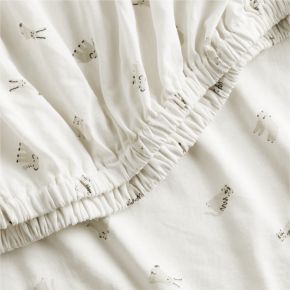 Image of Comfy Tee Critter Cuddle Natural 100% Organic Cotton Jersey Baby Crib Fitted Sheet