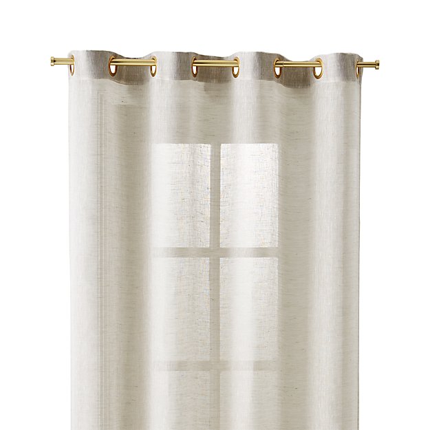 Natural Linen Sheer 52x108 Curtain Panel Crate and Barrel