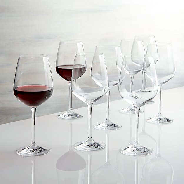 Set of 8 Nattie Red Wine Glasses | Crate and Barrel