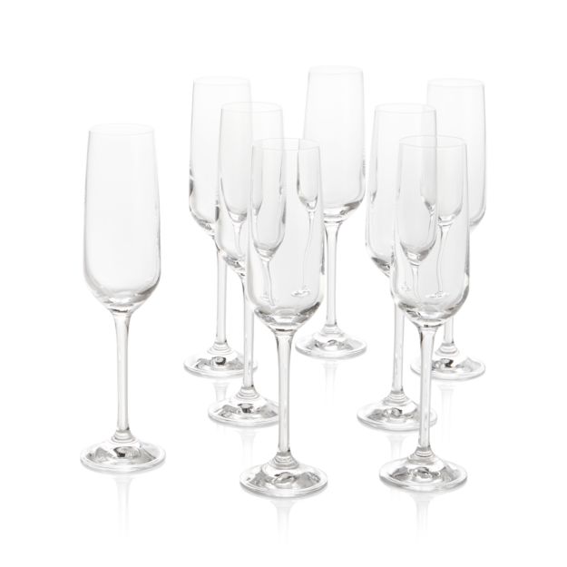 Nattie Champagne Glasses, Set of 8 Crate and Barrel