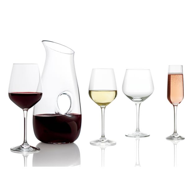 Nattie Red Wine Glasses, Set of 8 Crate and Barrel