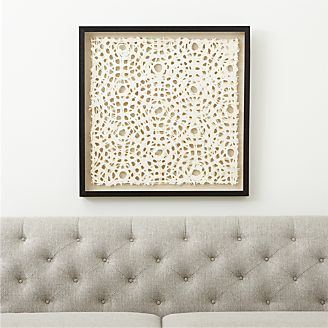 Wall Art Wood Metal And Fabric Designs Crate Barrel Natural Circles Paper Wall Art