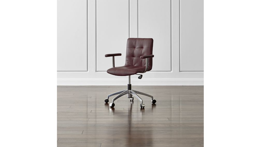 Navigator Saddle Brown Leather Office Chair in Office Chairs + Reviews