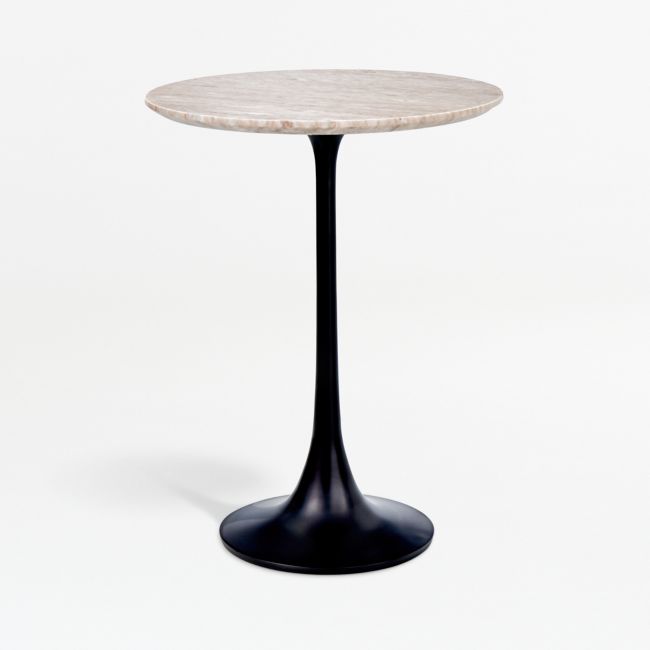 Online Designer Combined Living/Dining Nero Brown Marble Round Accent Table