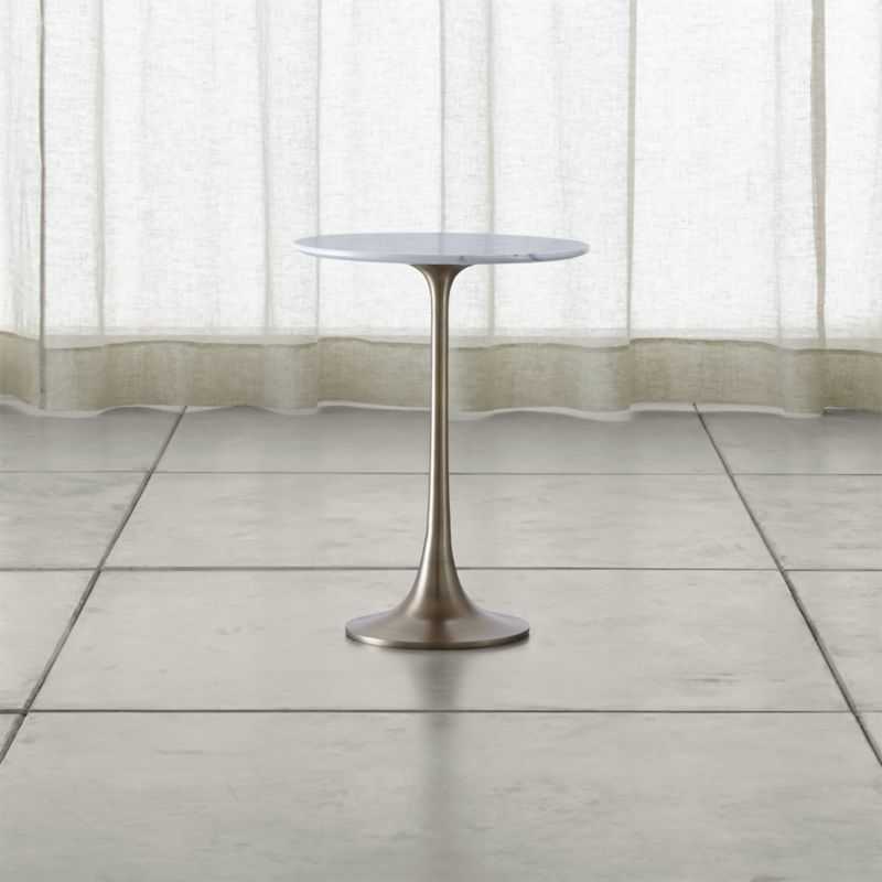 Nero White Marble Accent Table Crate and Barrel