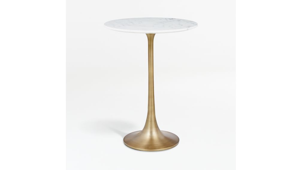 Nero White Marble Accent Table Crate and Barrel