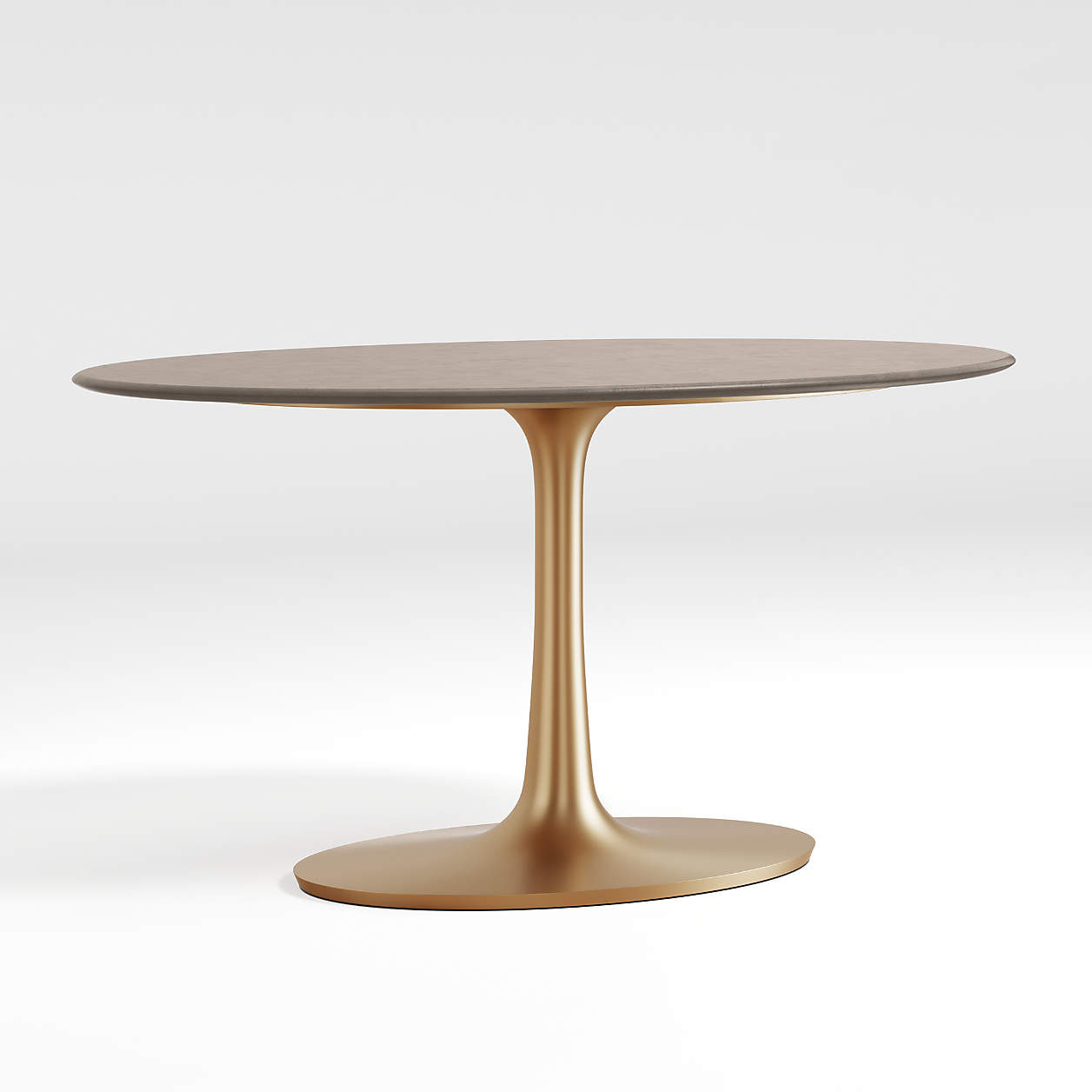 Nero Oval Concrete Dining Table with Brass Base + Reviews Crate and