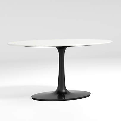 Nero Oval White Marble Top Table With Matte Black Base Reviews Crate And Barrel - White Oval Marble Top Dining Table Nero Oval White Marble Top Table With Matte Black Base Reviews Crate And Barrel - White Oval Marble Top Dining Table