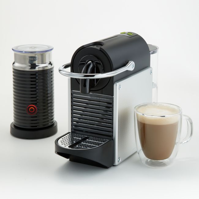 Nespresso ® by De'Longhi ® Aluminum Pixie Espresso Machine with Aeroccino Frother