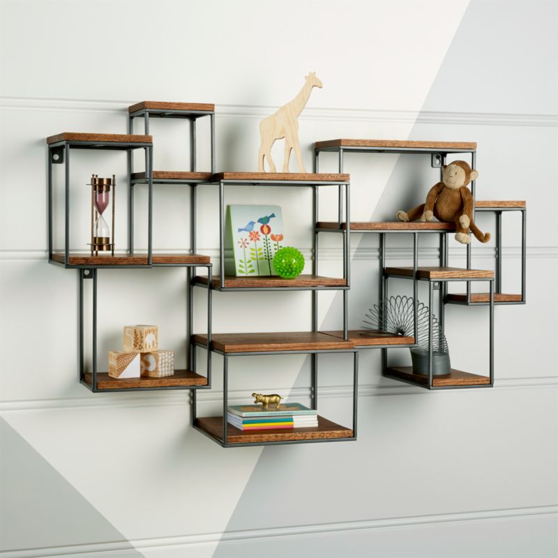 Wide Network Brown Wall Shelf + Reviews Crate and Barrel