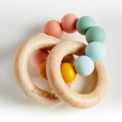 silicone wood teether