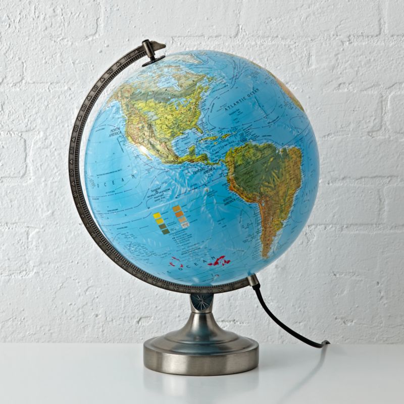 world globe table lamp